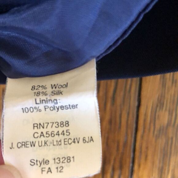 J. Crew Deep Navy Fit and Flare Preppy Dark Academia Dress Size 0 - Picture 7 of 12